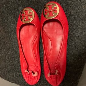 Tory Burch Red Reva Flats Size 9